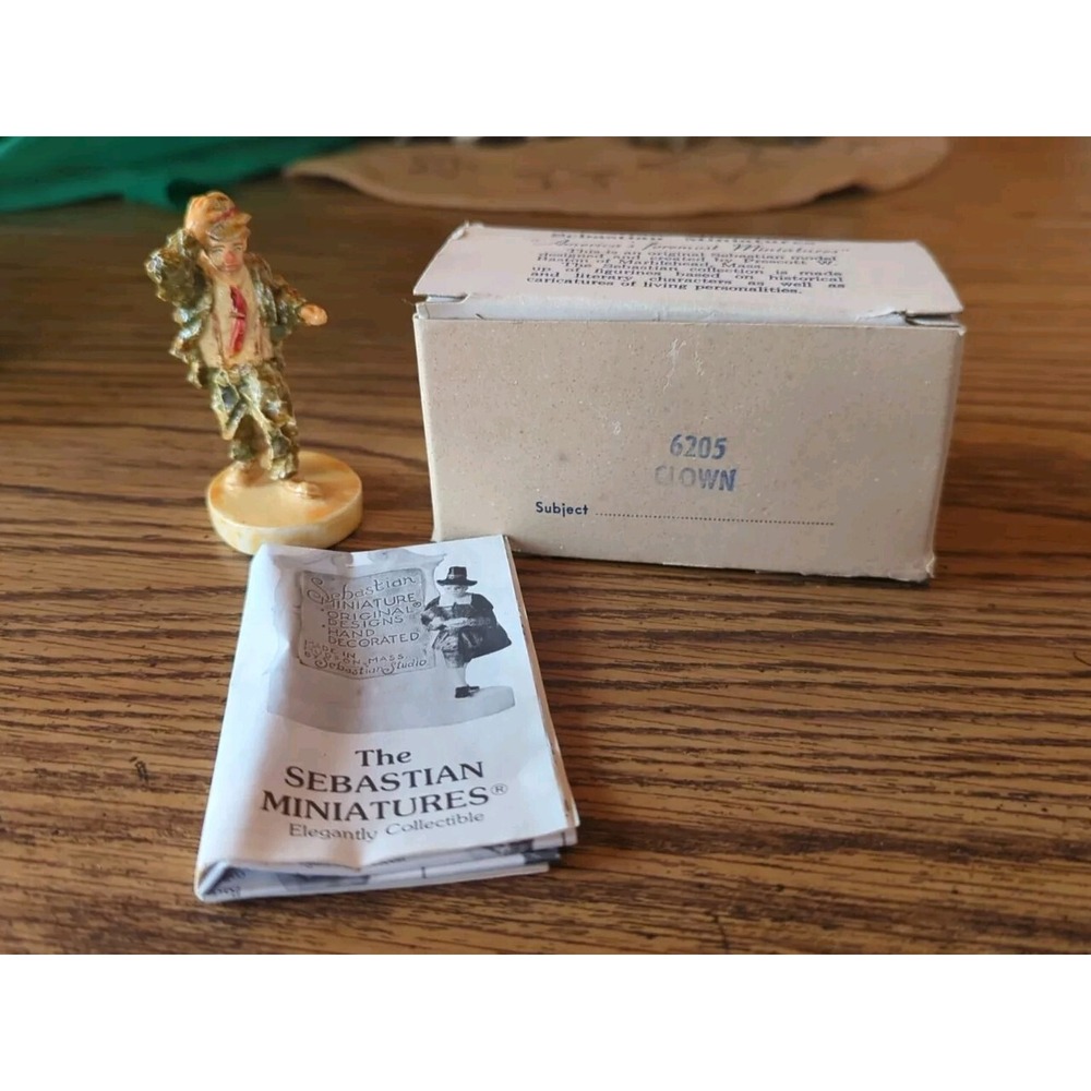 Vintage Sebastian Miniatures Figurine Figure Original Box Clown 6205